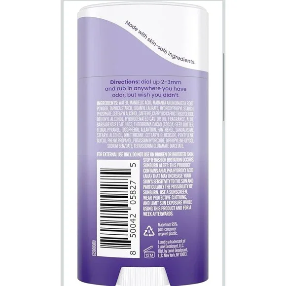 Lume Deodorant Invisible Cream SOFT POWDER 2.2 Oz Stick Whole Body 72 Hour NEW! - Picture 2 of 7